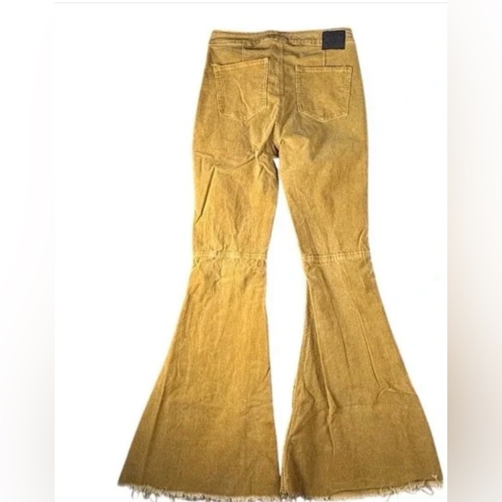 Lucky & Blessed Mustard Yellow Corduroy Flare Jeans - Picture 2 of 3